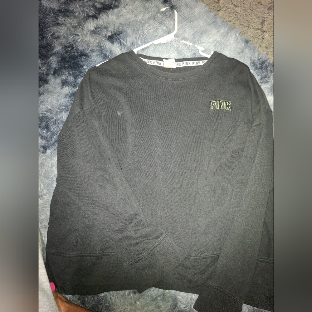 Victoria's Secret PINK Black Crewneck Sweater